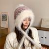 Soft Dopamine Color Beanies Cap Thicken Sweet Knitted Pullover Cap  Female