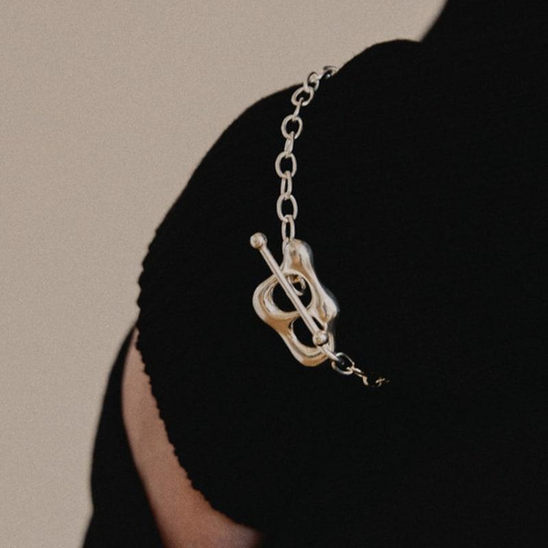 MARSBOM pebble chine bracelet silver