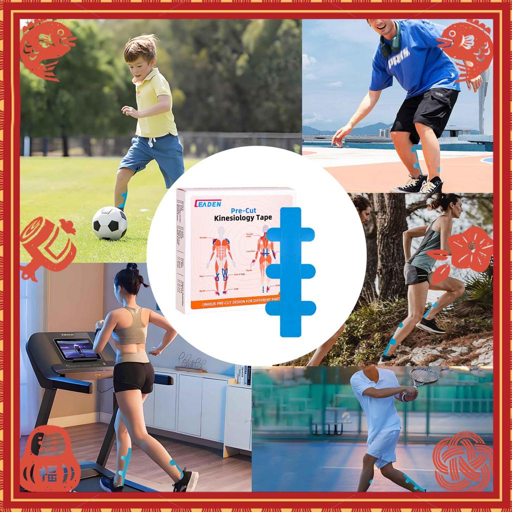 IEADEN Kinesio New Gift 2025 Kinesiology Supports Achilles Tendon Muscles and Kinesio Hard To Fall Waterproof Pack of 10 Tape, Year's Bag, Tape,