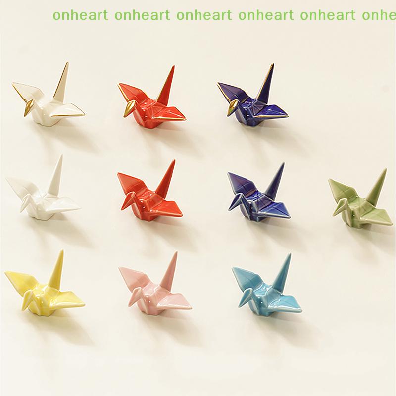 Dinner Spoon Stand Home Decoration Ornament Housewarming Gift Ceramic Paper Crane Chopstick Rest Chopsticks Forks Spoon Holder