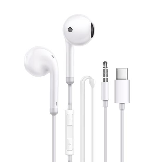 Kabelgebundener Kopfhörer Stereo Surround Subwoofer Bequem zu tragen Plug & Play Kabelsteuerung HD-Anrufe 3,5 mm/ Typ-C High Fidelity Sound Ohrhörer für Zuhause