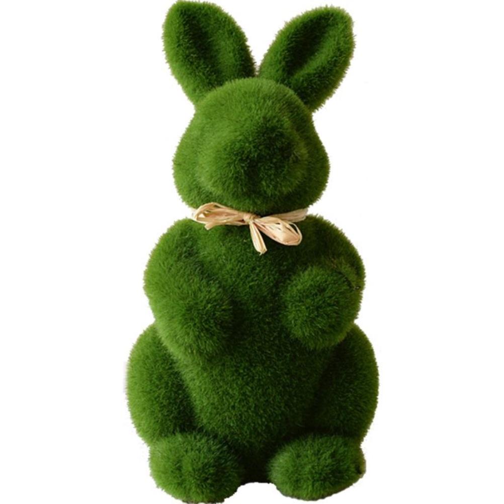 Artificial Moss Bunny Garden Statues Ornaments Durable Lightweight Artificial Animal Ornament for