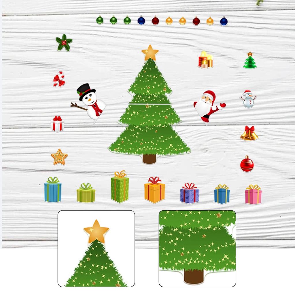 Christmas Decorations PVC Refrigerator Stickers DIY Fridge Ornaments for Festive Home Kitchen Decor