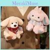 Bear Rabbit Dog Plush Toys With Checkered Scarf Decoration For Kids Birthday Gift