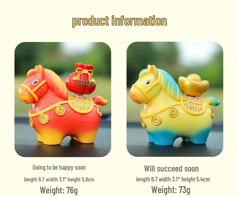 Little Pony Fufu Resin Figurine - Creative Car Console Decoration