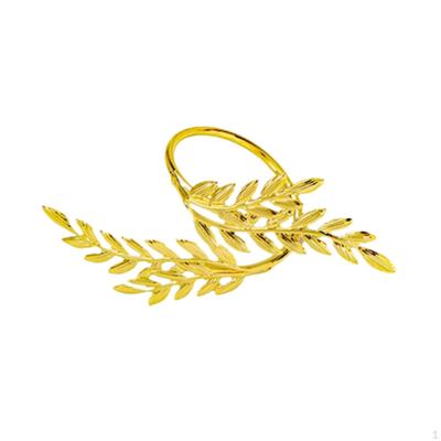 Napkin Rings Metal Leaf Holder Elegant Serviette Buckle for Halloween Fall Anniversary