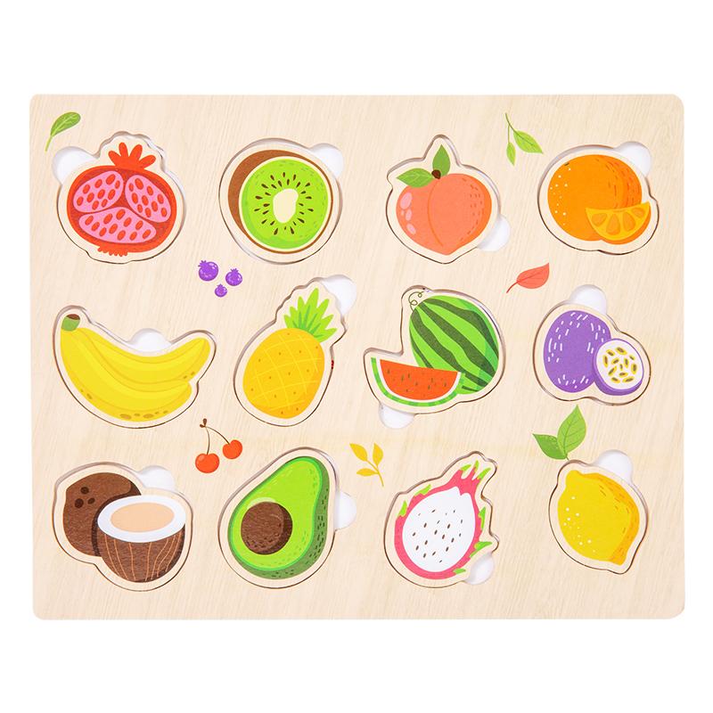 Деревянные пазлы Монтессори Игрушки-сортеры с ручками Танграм Пазл Детская развивающая игрушка Мультяшный транспорт Животные Фрукты для детей Подарок