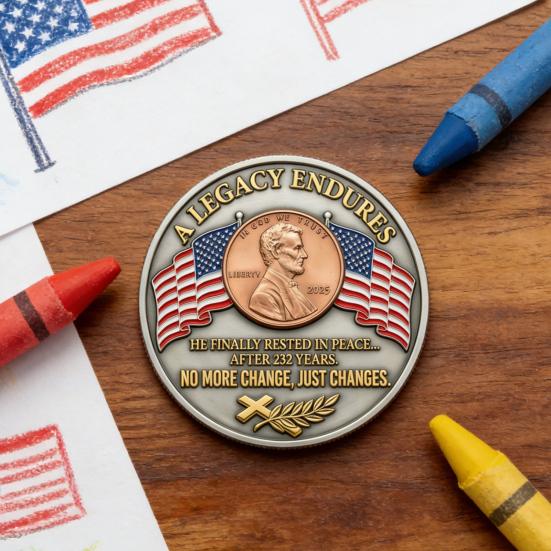 1/2/3/4/5Pcs The Last Cent Collectible Coin American Flag Eagle Final Cent Souvenir Coin Memorial Token History Buffs Collectors Enthusiasts Keepsake