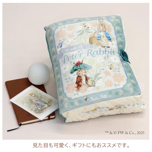 Glad Natt Peter Kanin(tm) Kudde, Bokformad "Fav" (Ungefär. 26 x 33 x 12 cm), Kan användas som bilderbok eller öppnas. Tvåvägs, fluffig och mjuk.