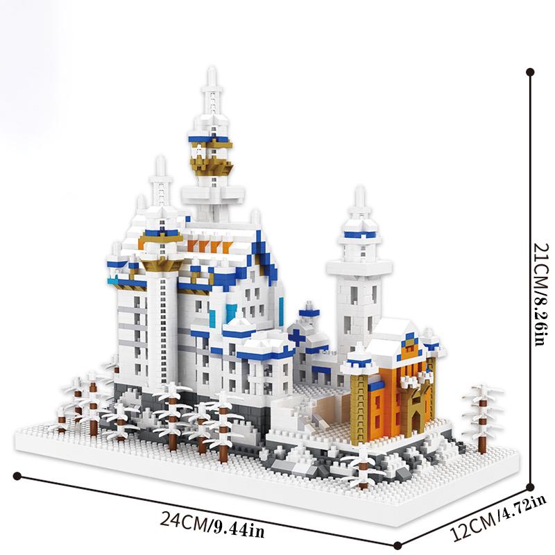3218 Pieces of World-Famous Landmarks, Swan Lake Castle, World Landscape Architectural Model, Assembly Toys, Decorative Micro Bricks