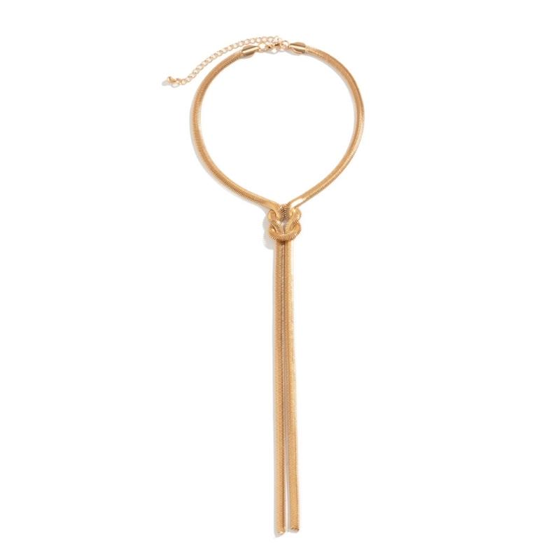 Стильное змеевидное плетение Твист Ожерелье Модный Винтажный Готический Чокер Украшения Деликатная Узловатая бахрома Ключица Цепочка Украшения 1