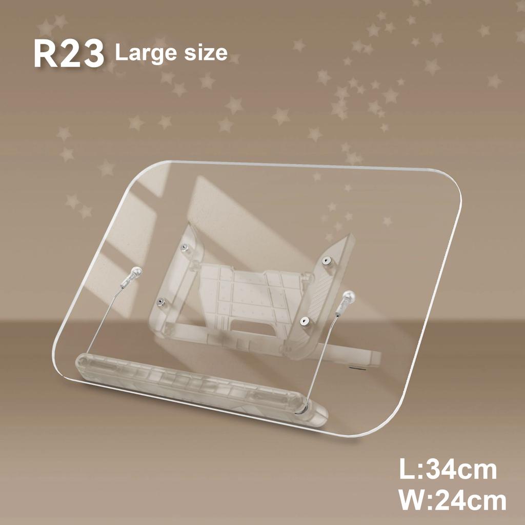 Book Stand for Reading, Adjustable Book Holder with 360° Swivel Base Foldable Stand Recipe Book Holder with Elastic Page Clips