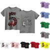 Children's Short Sleeve Tops Casual Print T Shirt Round Neck Pullover Blouse