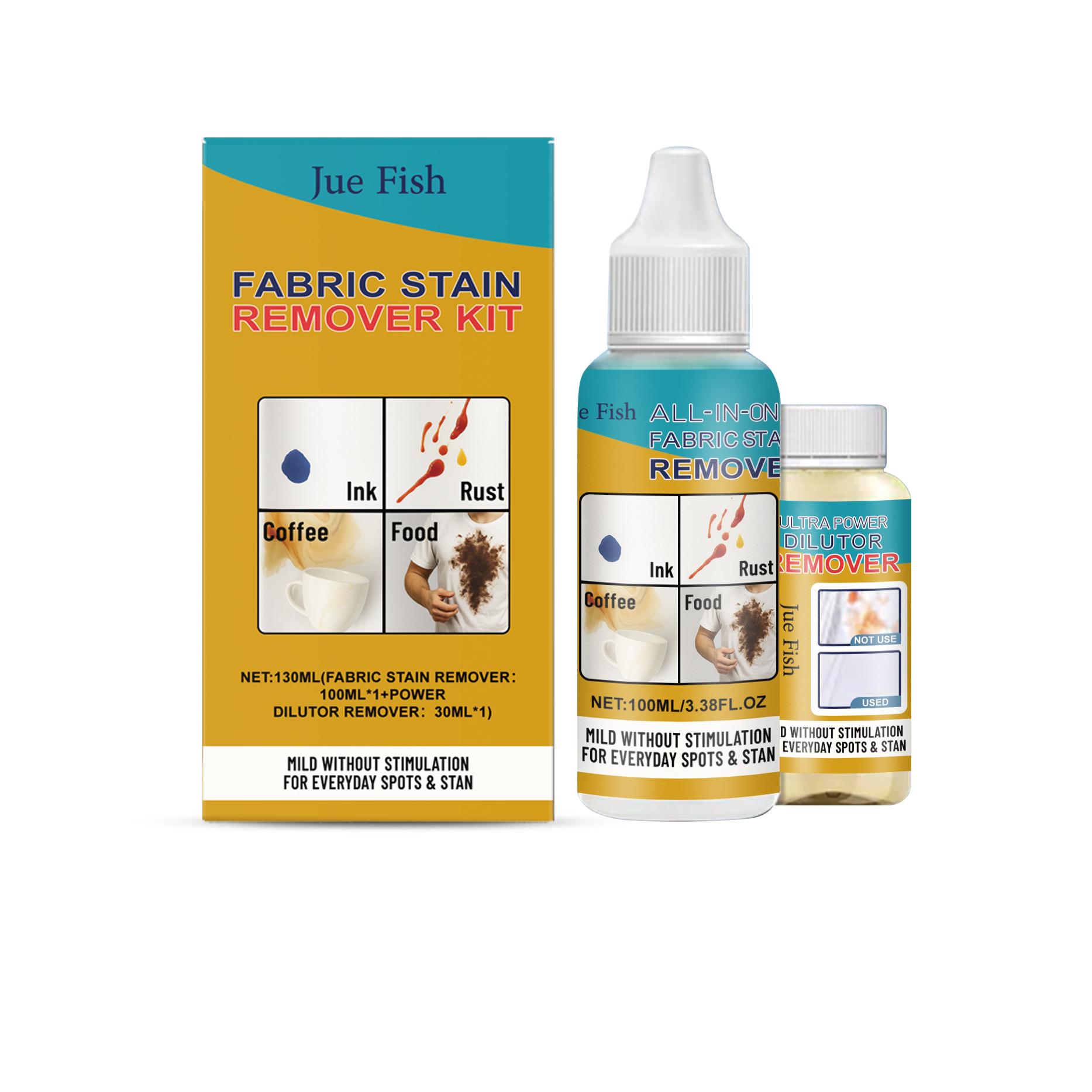 Jue Fish Fabric Stain Removal Kit - Gentle daily formula to protect clothes and clean oil stains from garments