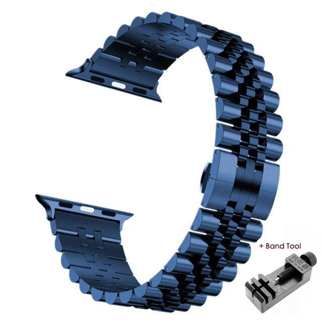 Stainless Steel Strap For Apple Watch Band 40mm 44mm 42mm 45mm 49mm Luxury Metal Bracelet for IWatch Series 1 2 3 4 5 6 7 8 9 SE