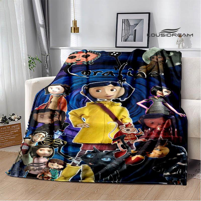 3D-Decke mit C-Coraline-Cartoon-Aufdruck, Flanell, warme Decken, weiche und bequeme Decke, Bettbezüge, Geburtstagsgeschenk, Heimtextilien
