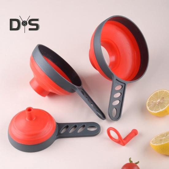 3Pcs Wear-resistant Jam Funnel Large Mouth Durable Folding Food Liquid Spice Oil Funnel
