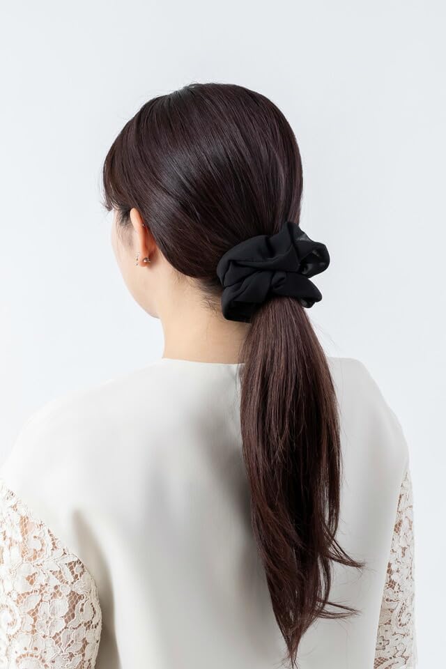 Bijinkami KOEIDO Simple Black In Formal Wear Scrunchie, (Made Japan)