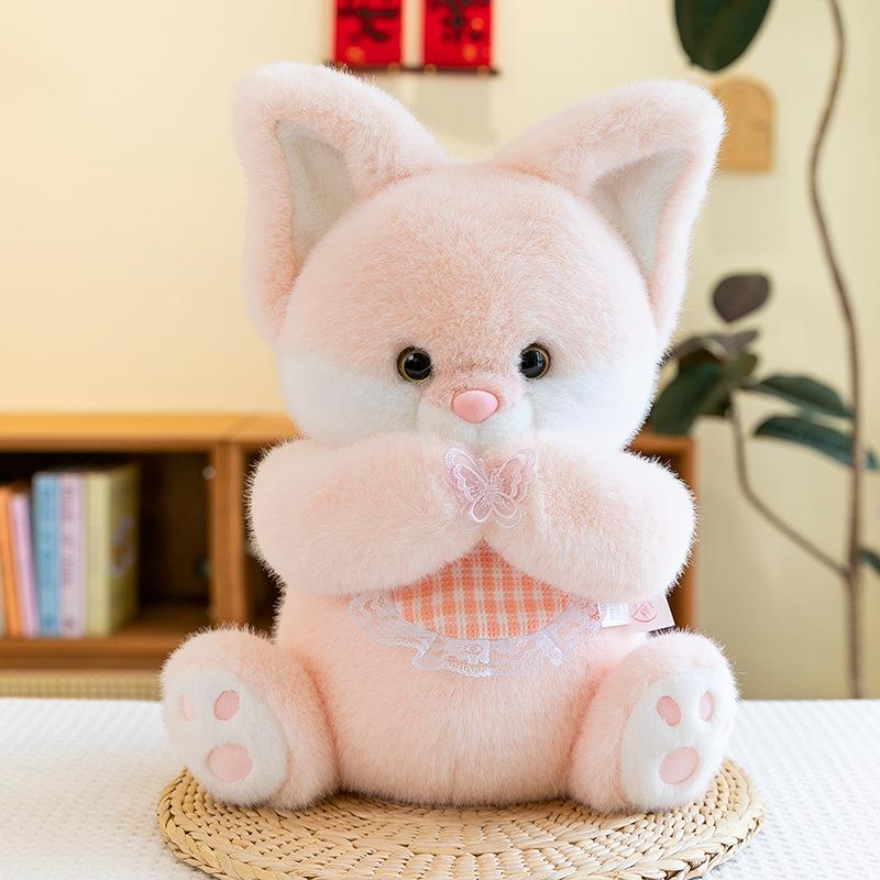 Cute Scarf Fox Plush Toy Girl Birthday Gift Butterfly Cat Pillow Doll Machine Doll