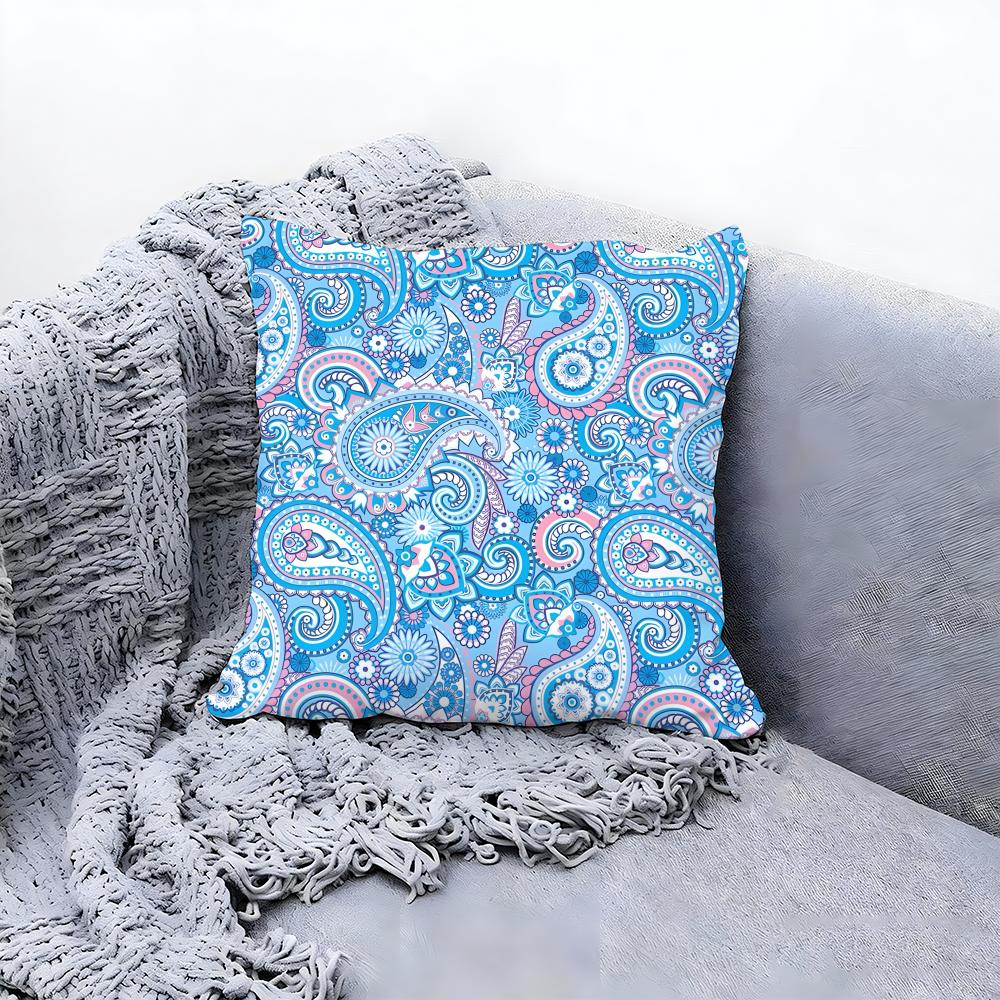 Classic Paisley Pattern Print Cushion Cover Premium Comfort Reversible Pillow Cove In One Design for Any Room Car Interior