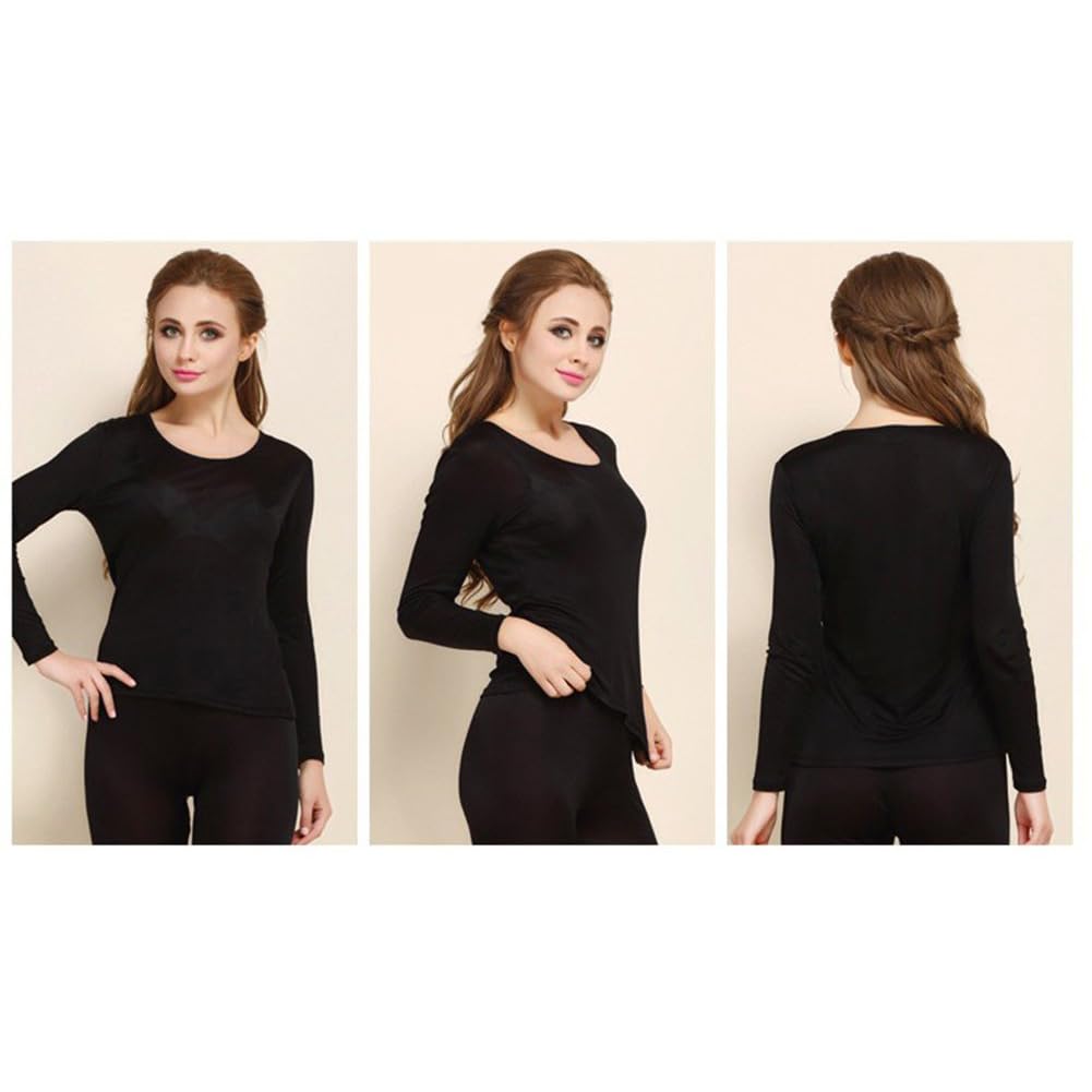 Pijamale din Mătase Pură Mătase Colanți Lenjerie de Corp Set Top și Pantaloni pentru Femei Cold Disponibil în Mărimi și Culori (MĂTASE MAYUDAMA) Protecție, Căldură,