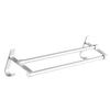 Silver White Double Rod Bar Towel Rack Aluminum No Punching Bathroom Wall Mounted Towel Hanging