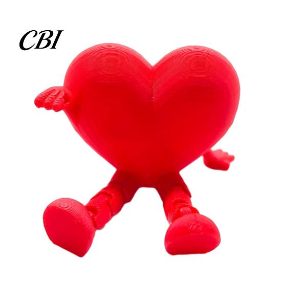 Decorative Desk Accessory Heart Rose Ornament, 3D Printed Red Pen Holder with Movable Joints, Desktop Storage Figure for Valentine Day Pencil Design