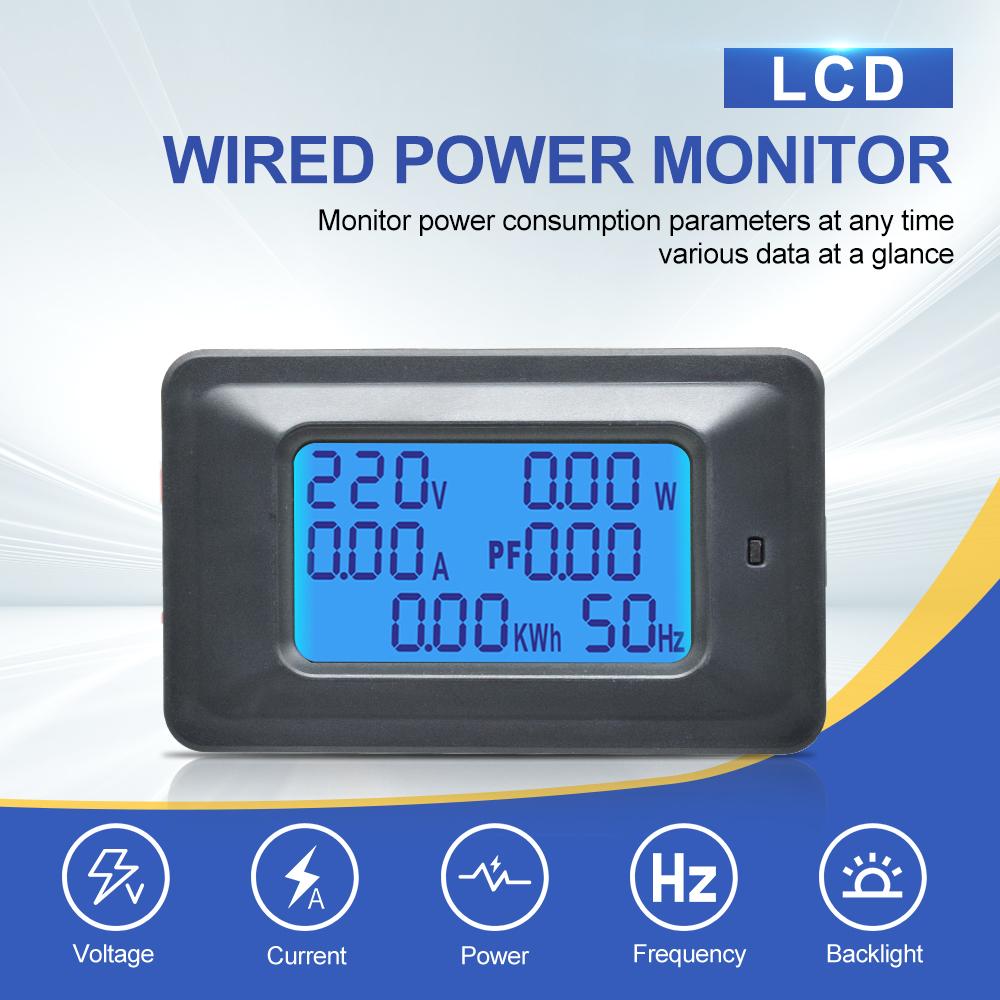 AC110-250V 20A 100A LCD Digital Voltmeter Ammeter Power Tester Energy Meter Ampere-volt Watt Meter Tester Detector