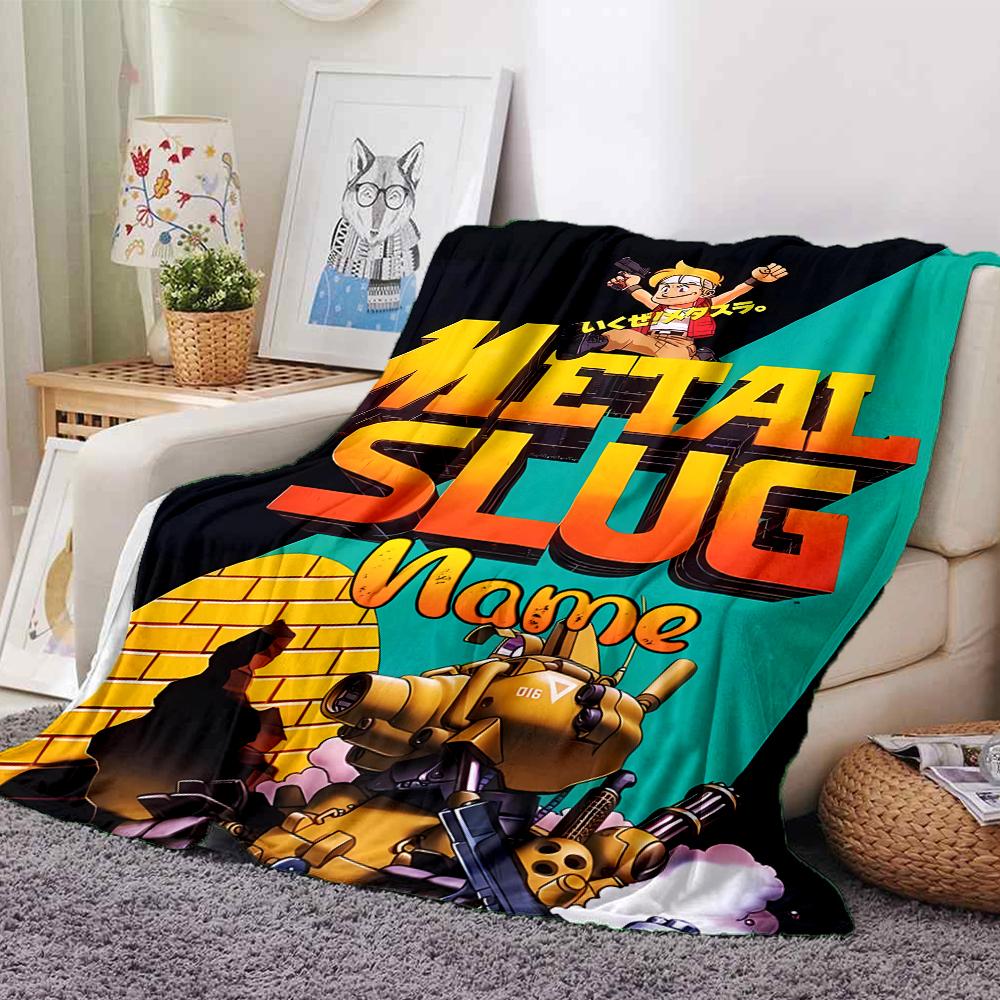 Customiz Name Personality Metal Slug  Blanket Soft &Warm Sofa Office Bed Travel Lunch Break Blanket, Gift Suitable All Seasons