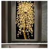 Pintura al óleo de árbol sobre lienzo, carteles e impresiones, Imágenes artísticas de pared para sala de estar, Cuadros, decoración, hojas doradas abstractas y dinero