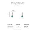 Geometric Diamond & Emerald Retro Earrings - 925 Silver, Elegant Korean Design