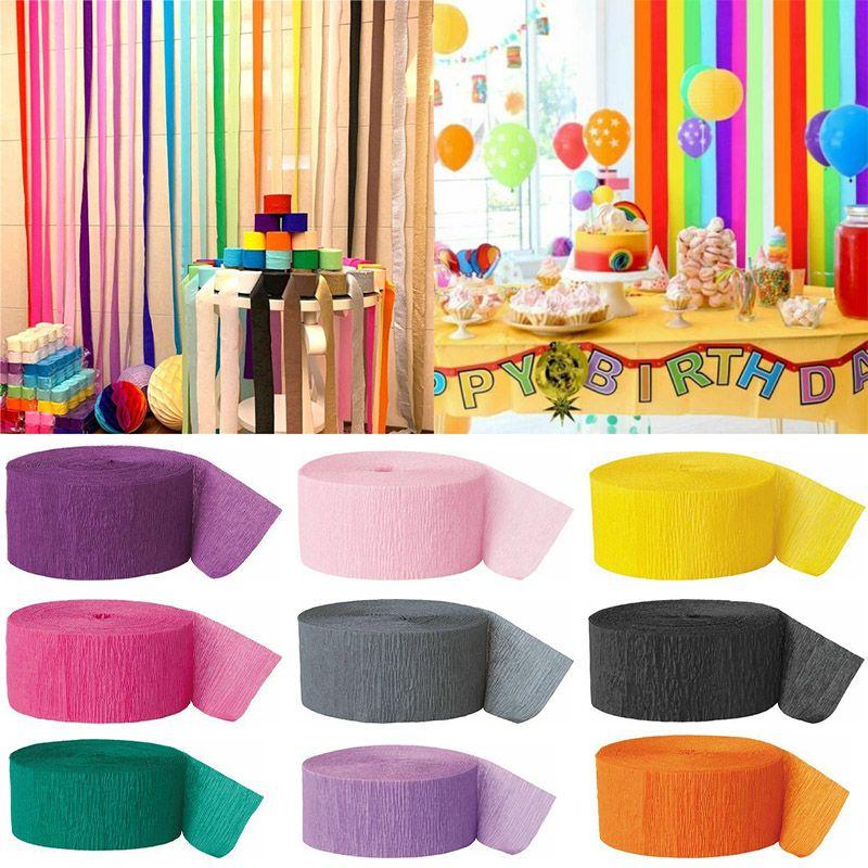 Crepe Paper 82ft Party Streamers Roll Birthday Wedding Hanging Diy Decor Craft