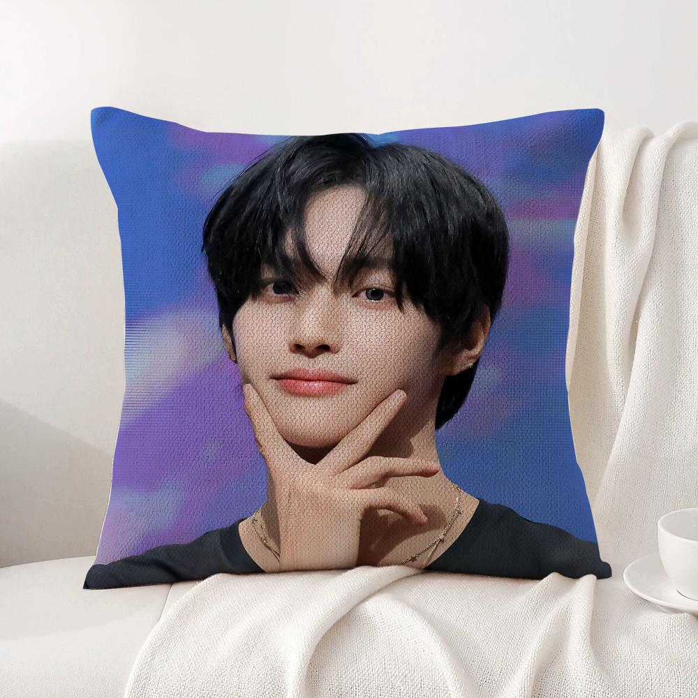 Hot Kpop Style Singer Park W-Wonbin Pillow Case Natural Linen Organic Fabric Double-Sided Printing Breathable Perfect For Home Decor