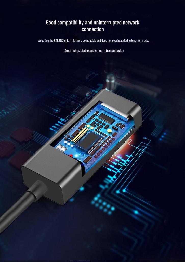 USB Type-C Gigabit Network Card for Tablets, Laptops, and Desktops