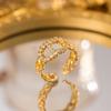 Exquisite super flash zircon ring for girls, light luxury, high-end sense opening adjustable ring, simple real gold electroplating