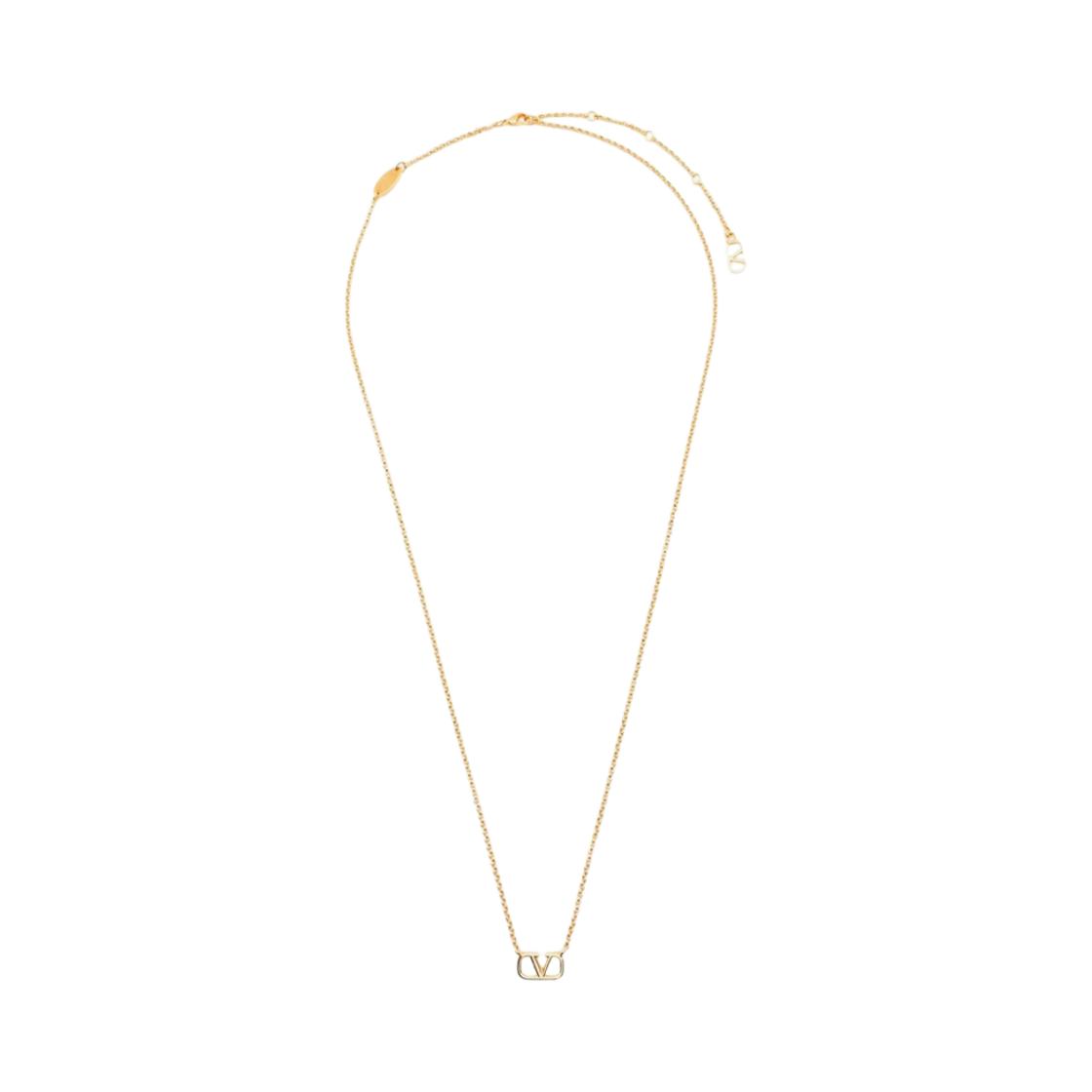 Valentino V Logo Necklace Gold ONE