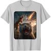 Cat Selfie with T-Rex Dinosaur Funny Cat T Rex Shirt Meme T-Shirt