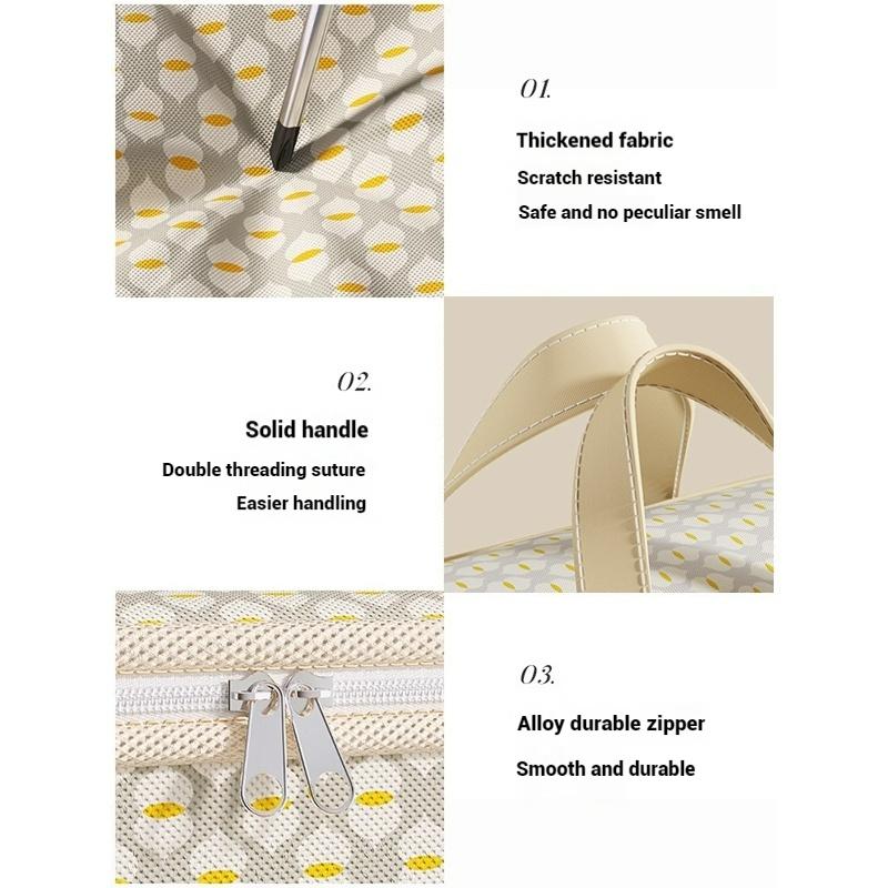 Dust-Proof Quilt Storage Bag Clothing Storage Bag with Zipper Large Capacity Foldable Luggage Moving Packing Bag with Handle