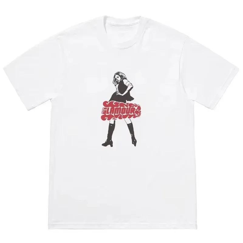 2025 Hysteric Glamour Tshirt American Retro Tee Street Culture Tide Brand Tshirt Niche High Quality Trend Short Sleeve