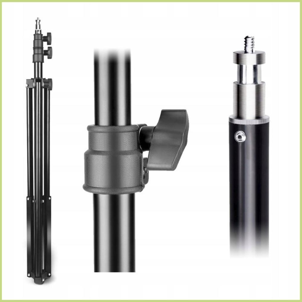 Tripod lighting stand for photographic studio lamps, foldable, 2.1 m, 15 kg