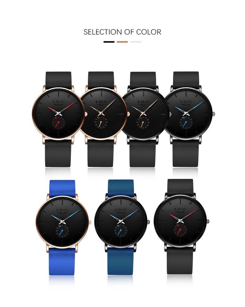 LIGE 2022 Men's and Unisex Simple Waterproof Quartz Watch