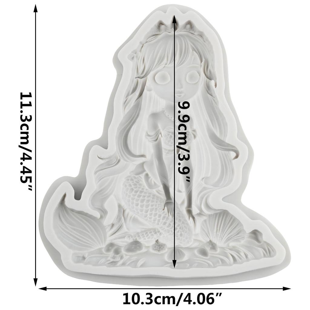 Meerjungfrau Silikonformen Meerjungfrau Fondantform Kuchen Dekorationswerkzeuge Cupcake Topper Süßigkeiten Schokolade Gumpaste Form
