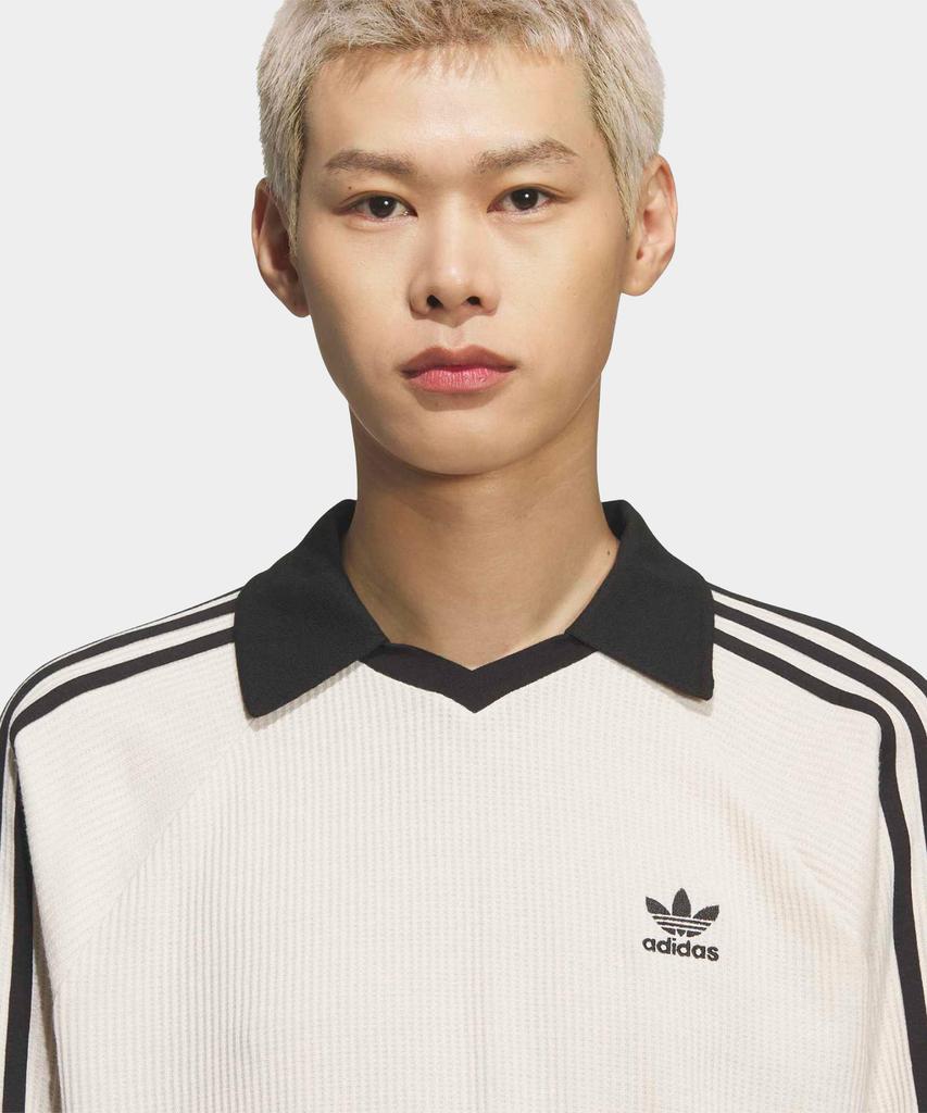 adidas Waffle Long Sleeve Polo Tee - Wonder White / Kq6867