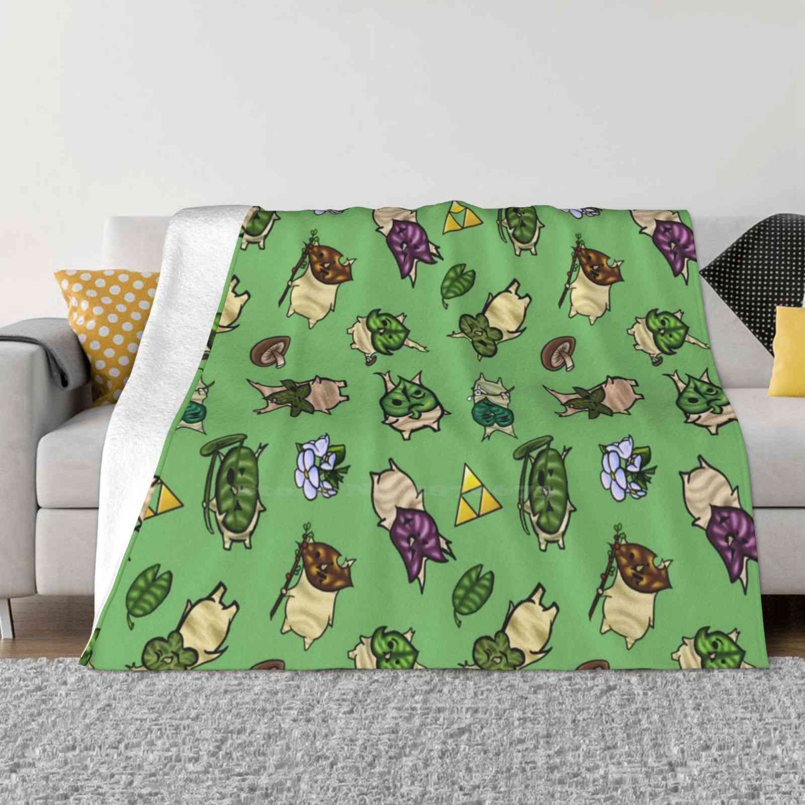 Korok Repeating Pattern ( Light Green ) New Selling Custom Print Flannel Soft Blanket Korok Loz Gaming Snaratin Video Games 30x40in