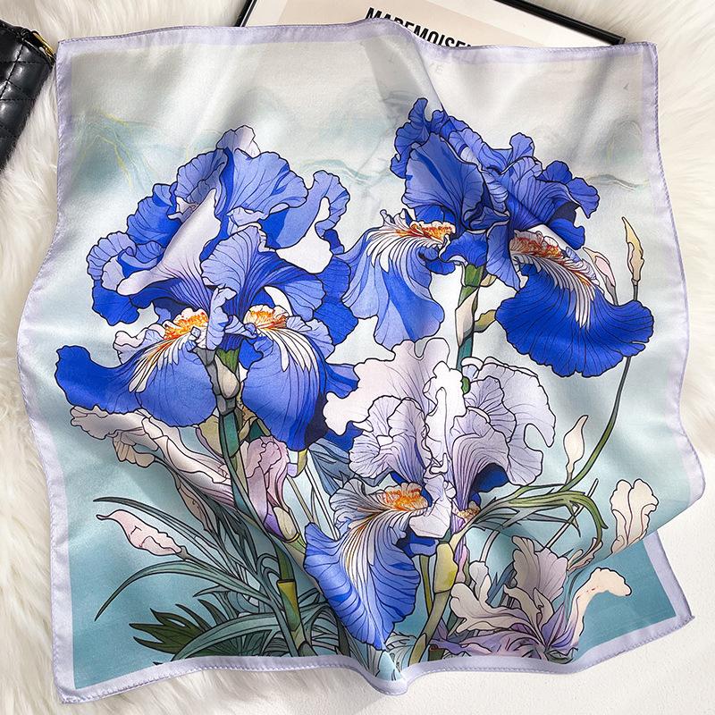 100% Natural Silk Scarf Women Neck Hair Foulard Luxury High Quality Bandana Square Headband Hijab Print Poncho Scarves Pashmina