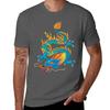 Blueyellow Oriental Dragon TShirt Big Size Short Sleeve Casual Top