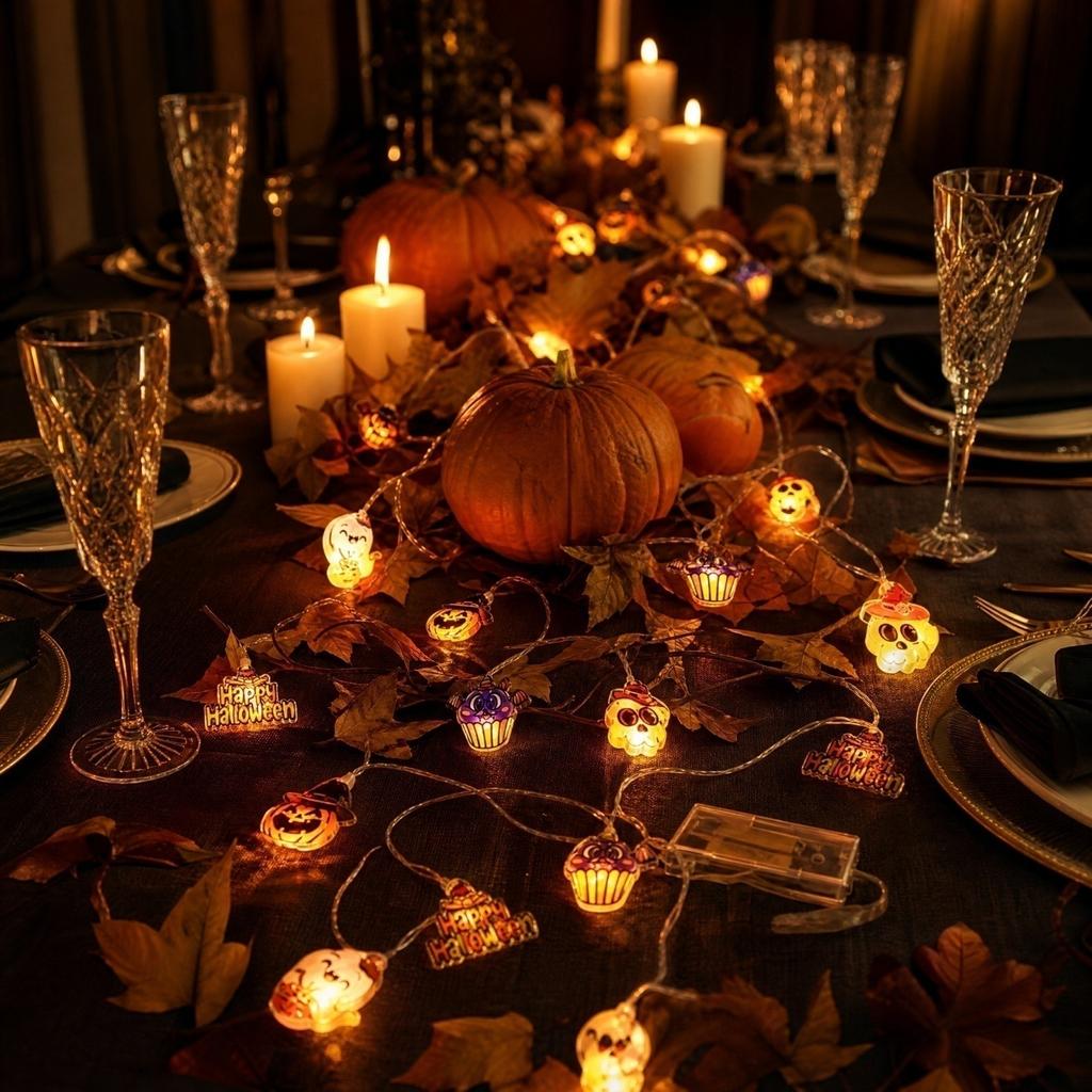 Halloween Battery Operated String Lights with Pumpkin Decorations for Indoor Outdoor Party Decor