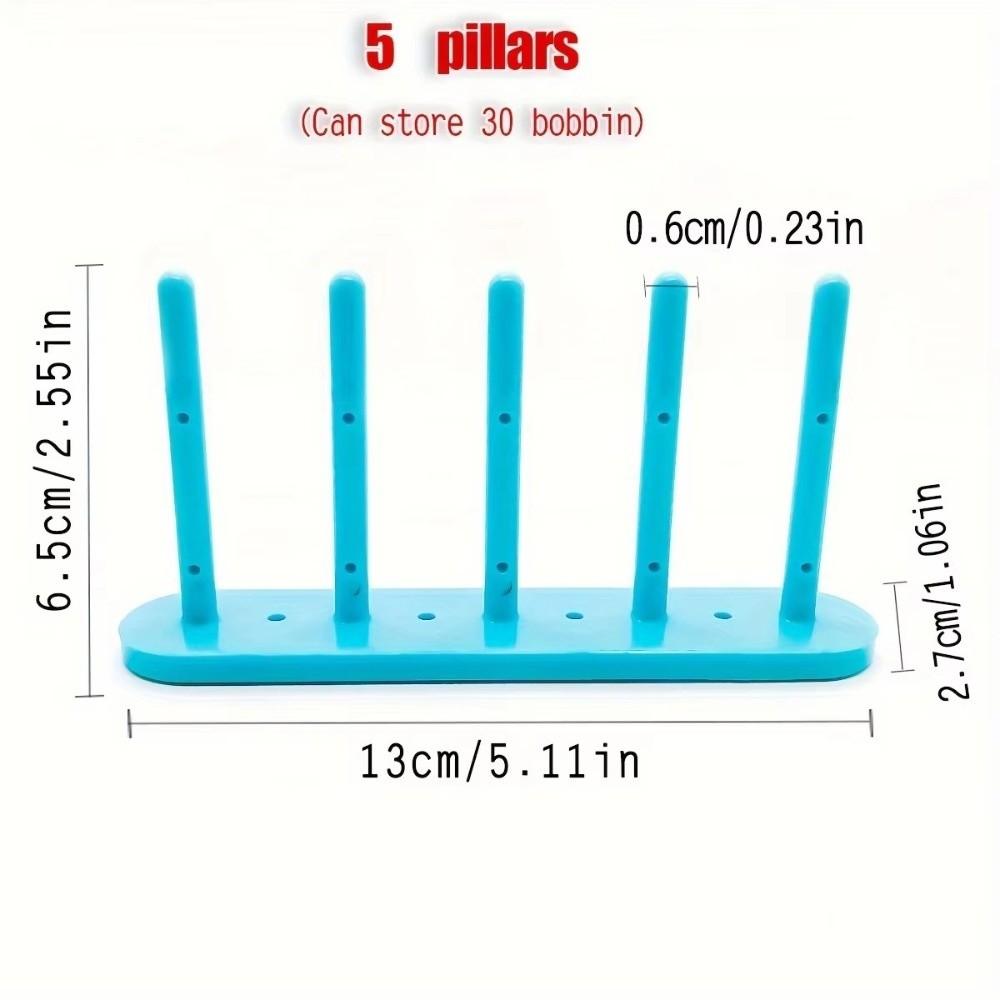 Plastic Magnetic Bobbin Holder 5 Column Compact Thread Bobbin Organizer Magnetic Adsorption High Efficiency