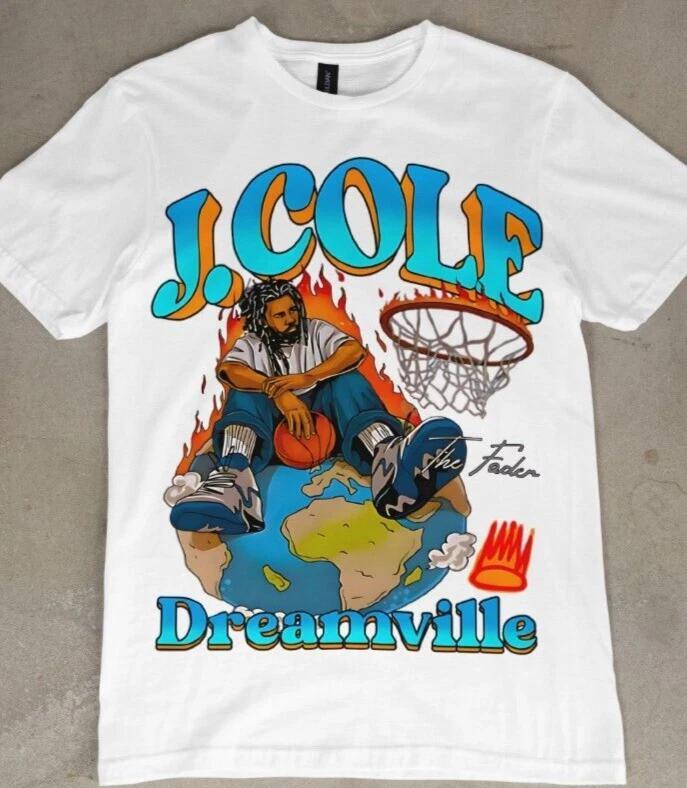 J Cole Dreamville Graphic Tee Vintage Hip Hop Rap T-Shirt Globe Mens Womens M