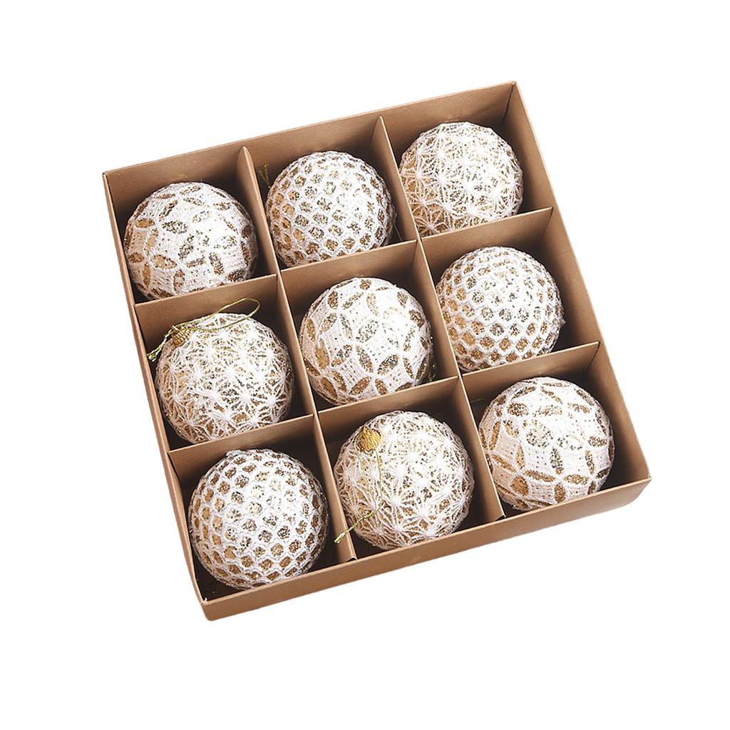 9 Pieces Christmas Ball Ornaments Hanging Ornament for Party Holiday Bedroom